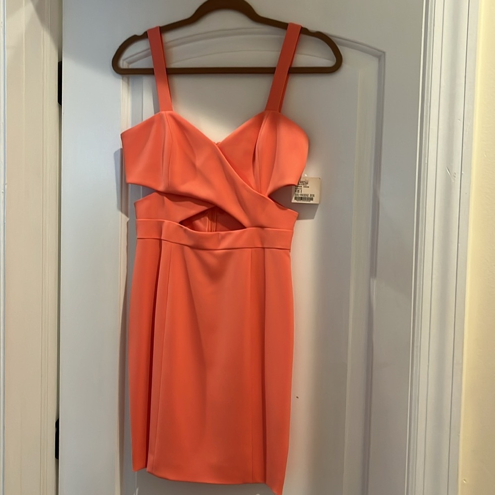 JAY GODFREY Orange Bodycon Cocktail Dress Size 2